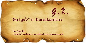 Gulyás Konstantin névjegykártya